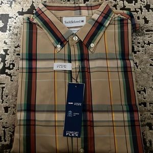 Saddlebred Plaid Shirt Comfort Flex Long Sleeve Size L